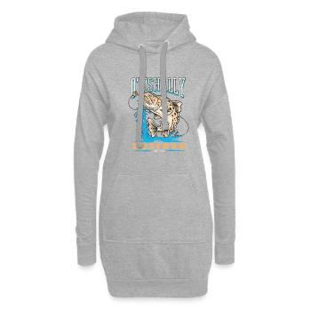 Locataire O’Fishally Retraité 2022 Pension Pêcheur pêcheur - Sweat-shirt à capuche long Femme - gris chiné - Devant