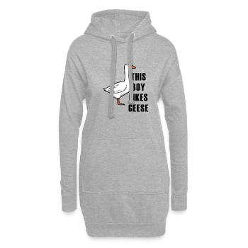 Un garçon aime les oies, la faune, la nature, - Sweat-shirt à capuche long Femme - gris chiné - Devant