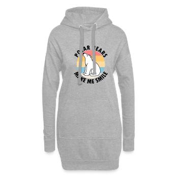 Eisbären lächeln niedliches Tier Arktis - Hoodie-Kleid - Grau meliert - Vorne