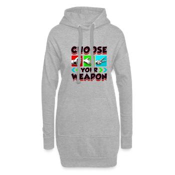 Ciseaux Papier de pierre - Sweat-shirt à capuche long Femme - gris chiné - Devant