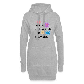 Lustiges Sprichwort für Garten- und Naturblumen - Hoodie-Kleid - Grau meliert - Vorne