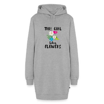 Jardinage et fleurs Ironique disant qu'une fille - Sweat-shirt à capuche long Femme - gris chiné - Devant