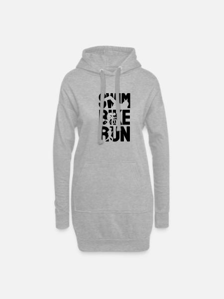 Triathlon Triathlet - Hoodie-Kleid - Grau meliert