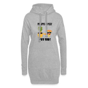 Pizza exotique à l'ananas Buddy, chef de pizza - Sweat-shirt à capuche long Femme - gris chiné - Devant