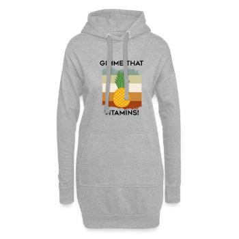 Gimme Vitamins Gesunde exotische Früchte mit - Hoodie-Kleid - Grau meliert - Vorne