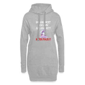 Du Denkst Ich Bin Klein Lieb Und Nett Böser Fehler - Hoodie-Kleid - Grau meliert - Vorne