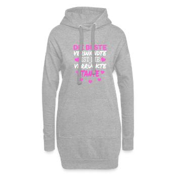 Die beste Verwandte ist verrückte Tante Geschenk - Hoodie-Kleid - Grau meliert - Vorne