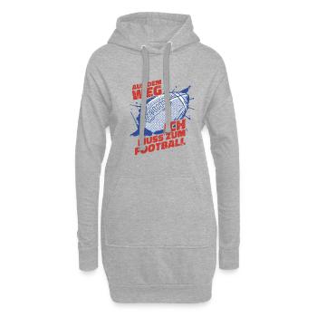 Aus Dem Weg Ich Muss Zum Football - Hoodie-Kleid - Grau meliert - Vorne