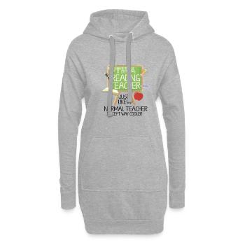 Professeur de lecture - Sweat-shirt à capuche long Femme - gris chiné - Devant