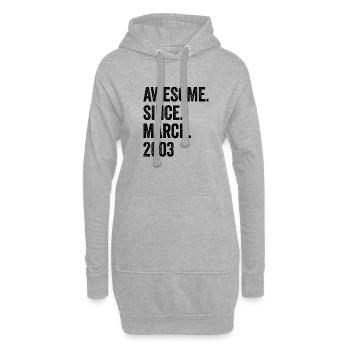 20 ans génial depuis mars 2003 20e anniversaire - Sweat-shirt à capuche long Femme - gris chiné - Devant