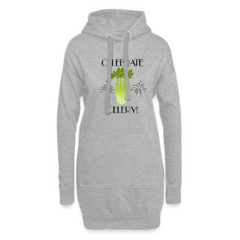 Feiern Sie Sellerie, Essen, gesundes Gemüse - Hoodie-Kleid - Grau meliert - Vorne