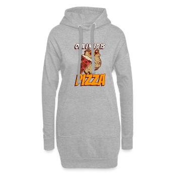 Eule Ich brauche Pizza Lustiger Hobbykoch Wildlife - Hoodie-Kleid - Grau meliert - Vorne