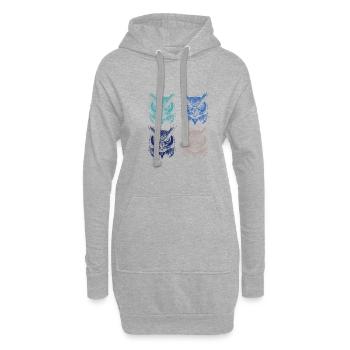 Nature : hibou, faune, forêt, animaux, art, hibou - Sweat-shirt à capuche long Femme - gris chiné - Devant