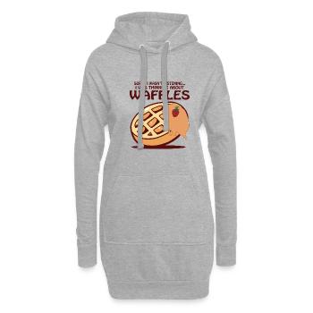 En pensant aux gaufres Delicious Waffle Chef - Sweat-shirt à capuche long Femme - gris chiné - Devant