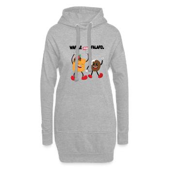 Joli mélange alimentaire pour gaufres et falafels - Sweat-shirt à capuche long Femme - gris chiné - Devant