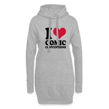 Comic Messe I Love Comic Conventions - Hoodie-Kleid - Grau meliert - Vorne