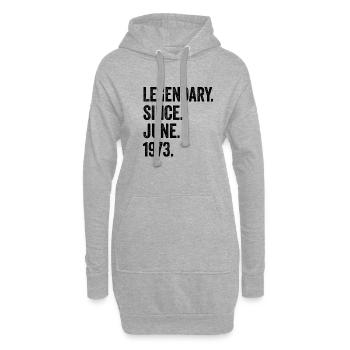 50. Geburtstag 50 Jahre Legendary Since June 1973 - Hoodie-Kleid - Grau meliert - Vorne