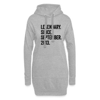 10e anniversaire 10 ans légendaires depuis septembre - Sweat-shirt à capuche long Femme - gris chiné - Devant