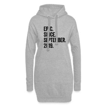 4ème anniversaire 4 ans épiques depuis septembre 2019 - Sweat-shirt à capuche long Femme - gris chiné - Devant