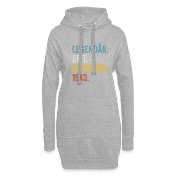 80. Geburtstag 80 Jahre Legendär Seit September - Hoodie-Kleid - Grau meliert - Vorne