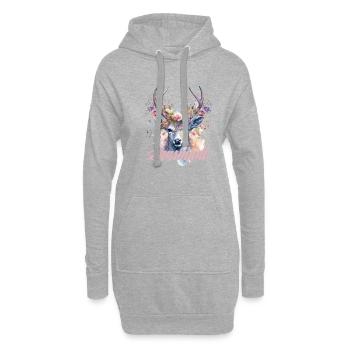 Lausmadl Mädchen Damen Trachtenshirt Kind Madl - Hoodie-Kleid - Grau meliert - Vorne