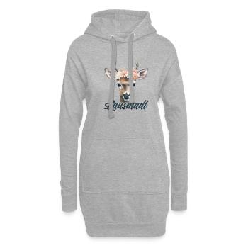 Lausmadl Mädchen Damen Trachtenshirt Kind Madl - Hoodie-Kleid - Grau meliert - Vorne
