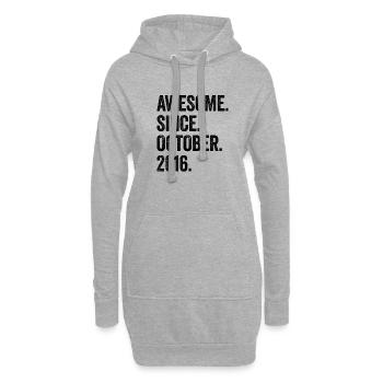 7e anniversaire 7 ans génial depuis octobre 2016 - Sweat-shirt à capuche long Femme - gris chiné - Devant