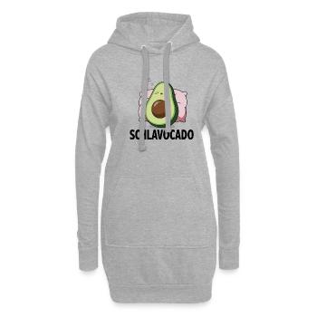 Schlavocado Avocado Offizielles Schlafshirt Schlaf - Hoodie-Kleid - Grau meliert - Vorne