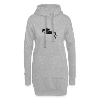Springreiterin Springpferd Springreiten - Hoodie-Kleid - Grau meliert - Vorne