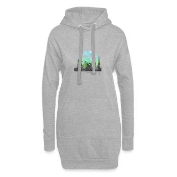 Dubai Tourismus Wasserfarbe Skyline Geschenk - Hoodie-Kleid - Grau meliert - Vorne