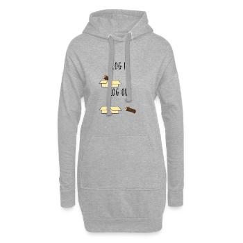 Informatik Witz Log In Log Out Nerd Büro Geschenk - Hoodie-Kleid - Grau meliert - Vorne