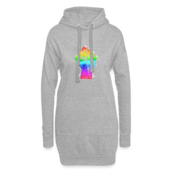 Poing LGBT POWER FIST Lutte contre la fierté gay PRIDE CSD - Sweat-shirt à capuche long Femme - gris chiné - Devant