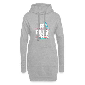 Mens Funny Tooth Dentist Teeth - Hoodie-Kleid - Grau meliert - Vorne