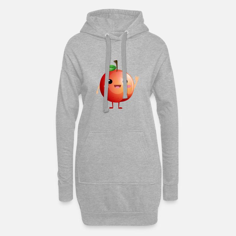 Funny Fruit Dance Peach Dancing Fruit Lover - Hoodie-Kleid - Grau meliert