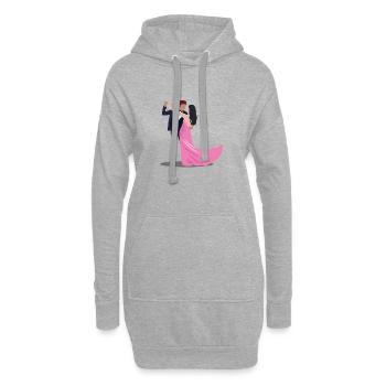 Dancing Silhouette Couple Dancers Romantic Dance - Hoodie-Kleid - Grau meliert - Vorne