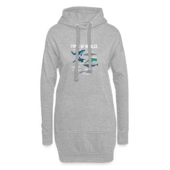 Types Of Whales Cute Ocean Mammals - Hoodie-Kleid - Grau meliert - Vorne