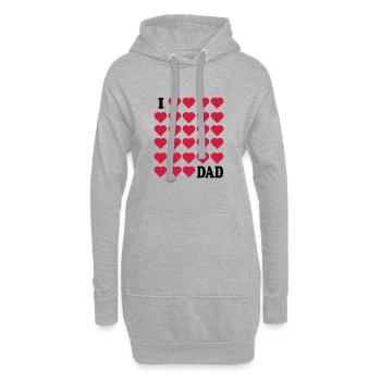 Ich liebe Papa - Hoodie-Kleid - Grau meliert - Vorne