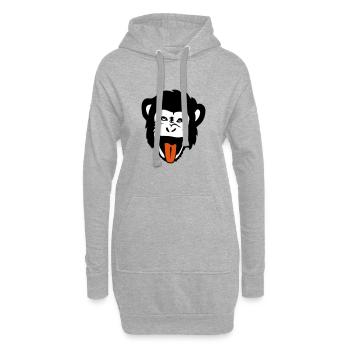 gorilla affenkopf 1 - Hoodie-Kleid - Grau meliert - Vorne