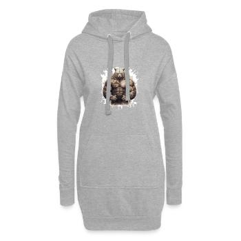 Musculation des muscles de l’ours grizzly - Sweat-shirt à capuche long Femme - gris chiné - Devant