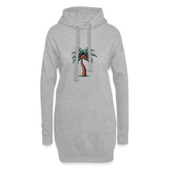 Icône de palmier - Sweat-shirt à capuche long Femme - gris chiné - Devant