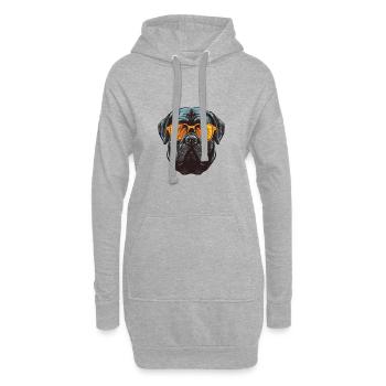 Mastiff Hund Hipster Cool Party - Hoodie-Kleid - Grau meliert - Vorne