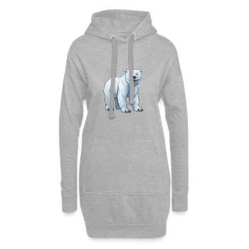 Ours polaire Animal Ours polaire - Sweat-shirt à capuche long Femme - gris chiné - Devant