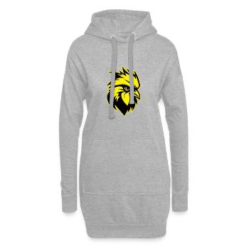Portrait d’animal coq - Sweat-shirt à capuche long Femme - gris chiné - Devant