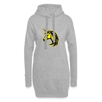 Portrait d’animal licorne - Sweat-shirt à capuche long Femme - gris chiné - Devant