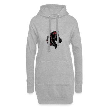 Couronne de tête de cheval - Sweat-shirt à capuche long Femme - gris chiné - Devant