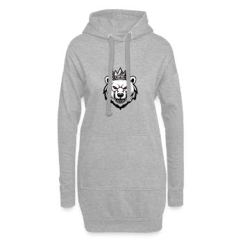 Ours polaire Portrait Animal Tête d’ours polaire Couronne - Sweat-shirt à capuche long Femme - gris chiné - Devant