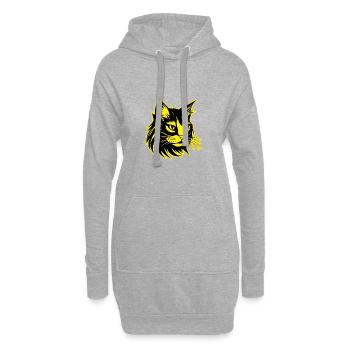 Chat Portrait D’animal - Sweat-shirt à capuche long Femme - gris chiné - Devant