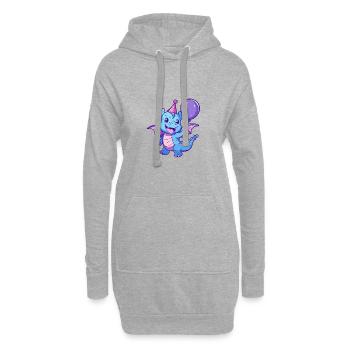 Dragon Anniversaire Bébé - Sweat-shirt à capuche long Femme - gris chiné - Devant