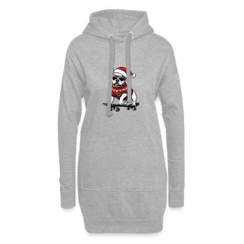 American Staffordshire Terrier Hund Weihnachten Sk - Hoodie-Kleid - Grau meliert - Vorne