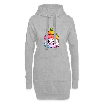Winter Eskimo Comic Winterlich - Hoodie-Kleid - Grau meliert - Vorne
